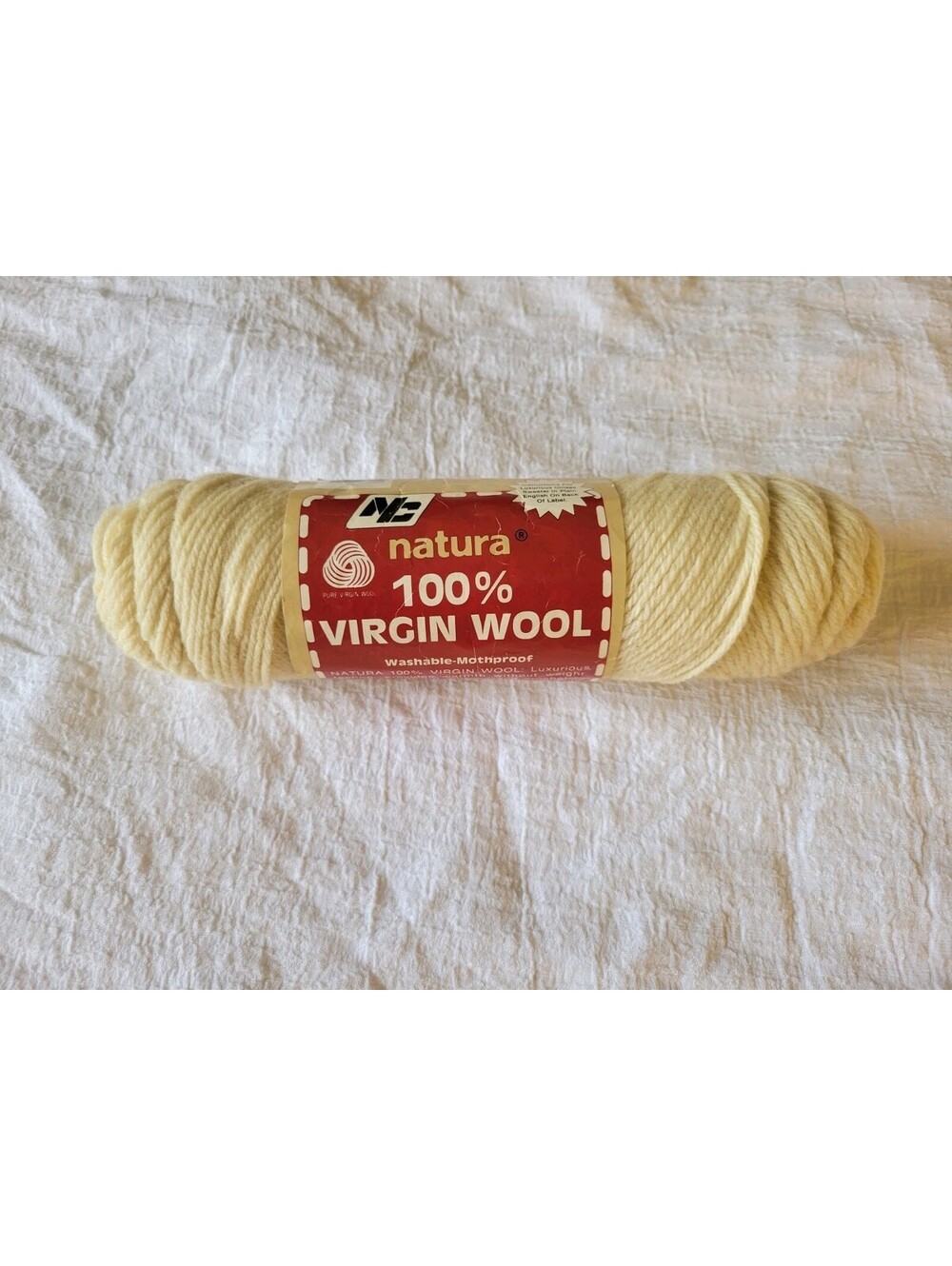 Vintage National Yarn Crafts 100% Virgin Wool 4 Ply Worsted Yarn Ecru 415 3...
